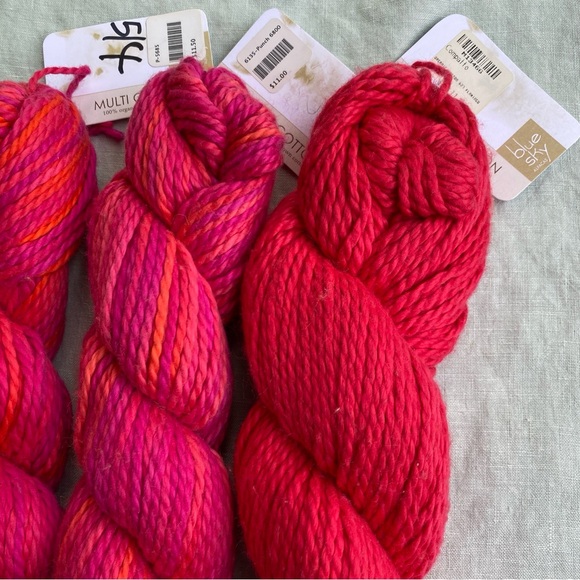 Lot of 3 Blue Sky Alpacas pink dyed cotton multi cotton yarn skeins hanks - Picture 3 of 7